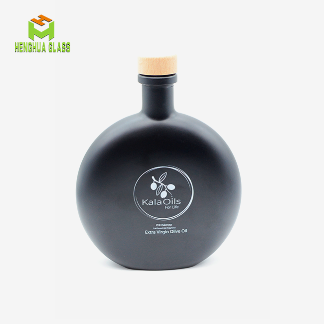 Black Olive Oil Glass Bottle